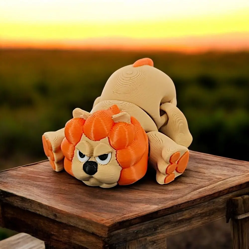 Movable Joints Lion Ornament Realistic Cartoon Lion Sculpture Handicraft Figurine 3D Printed Lion Model Children