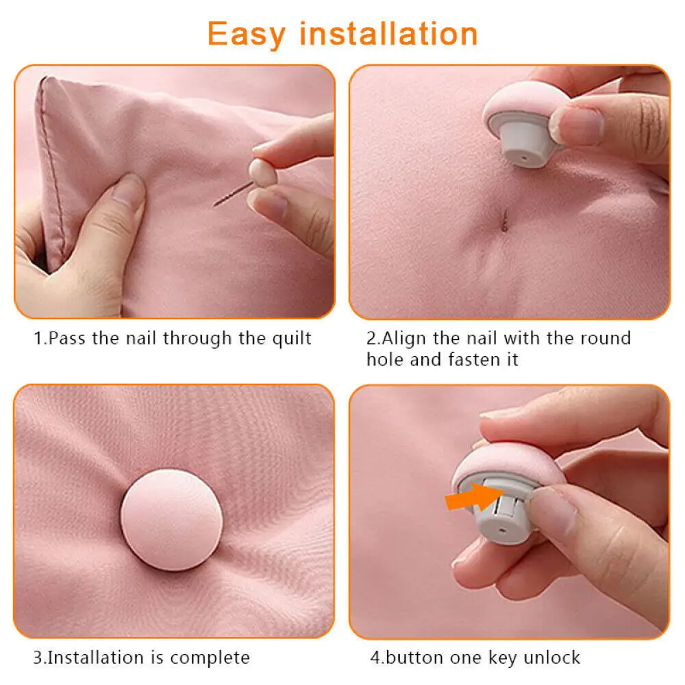 8PCS BedSheet Quilt Clip One Button Unlock Duvet Cover Blanket Textiles Unlock Duvet Fastener Clip Grippers Storage Accessory bed sheet clips sheet clips