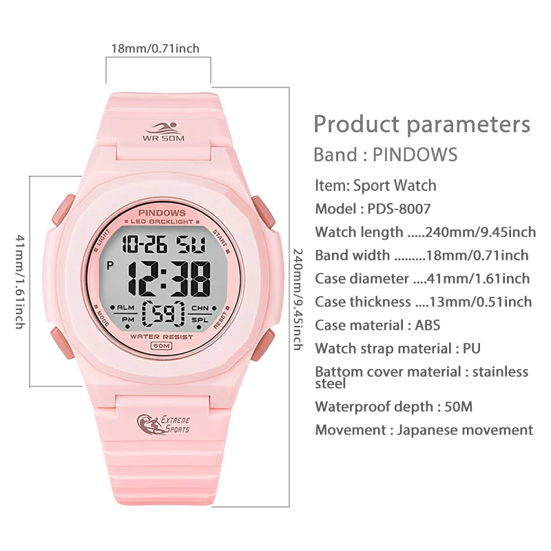 Fashion Digital Watch Men Simple Silicone Alarm Electronic Handwatch Student Backlight Outdoor Small Dial Sport Wristwatch Male