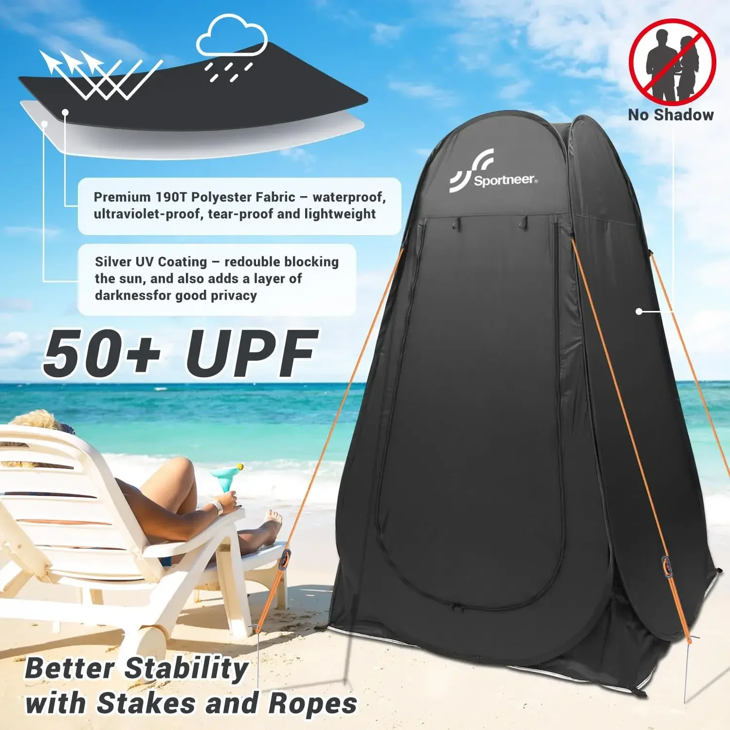 beach dressing tent SKY-TOUCH Outdoor Changing Clothes Tent, Pop Up Shower Tent, Portable   SKY-TOUCH UAE