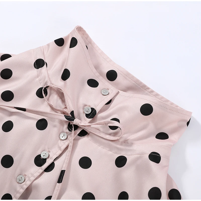 Polka Dot Damenjacke, Mantel mit Kapuze, einreihig, mit Schnürung, neue Oberbekleidung, weibliche Tasche, Frühlingsmode, Streetwear-Mantel für Damen – Detail 3