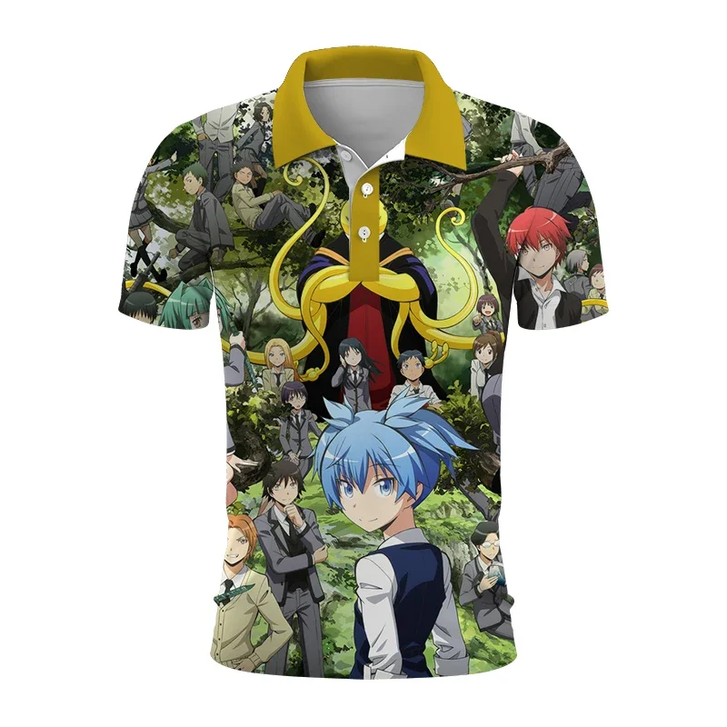 

Fashion men's summer polo shirt Japanese anime 3D printed polo shirt Unisex Harajuku street casual sports short-sleeved t-shirt