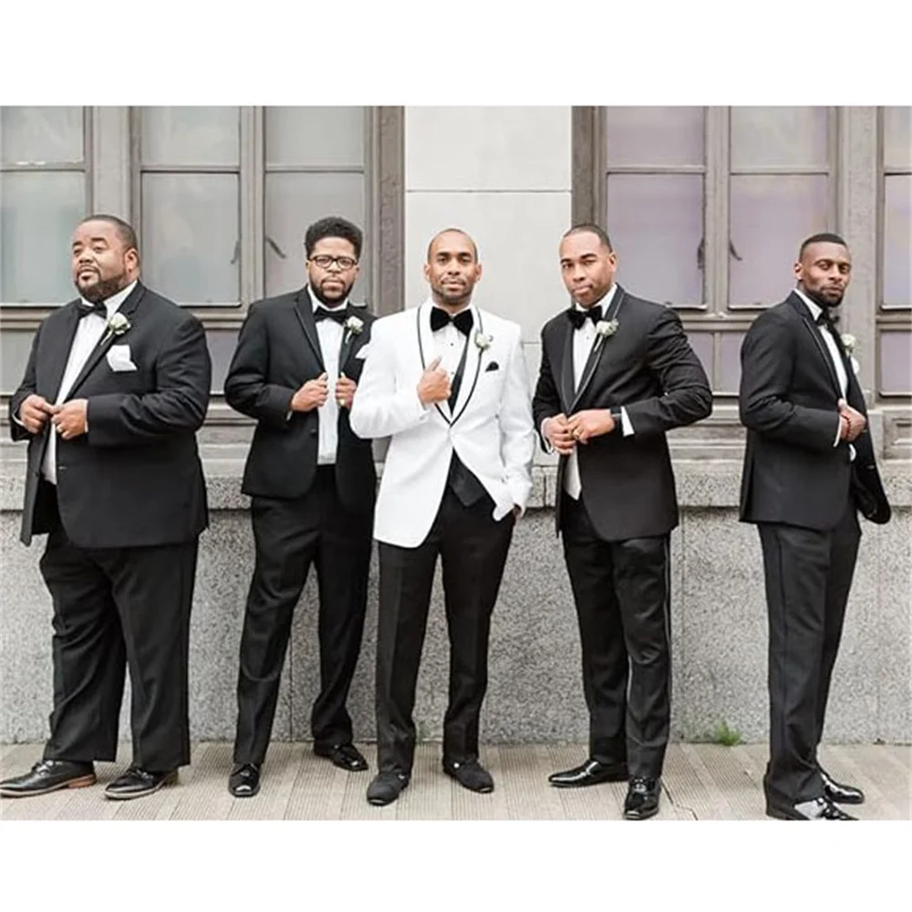 Men's 3 Piece Tuxedo Suit Slim Fit Shawl Lapel One Button Blazer Dinner Business Wedding Suits Set