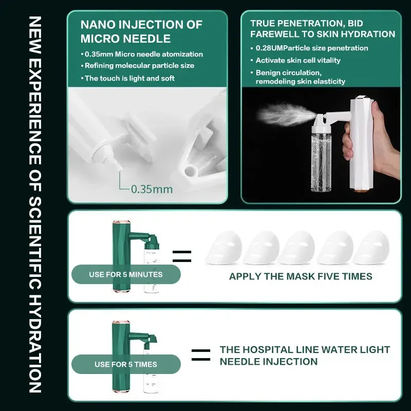 NEW Nano Facial Steam Sprayer USB Humidifier Rechargeable Atomized Facial Oxygen Injection Moisturizing Beauty Care Tools