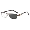 Large Frame Multifocal Glasses Men Square Metal Photochromic Reading Glasses Blue Light Blocking Eye Protection Eyeglasses 5