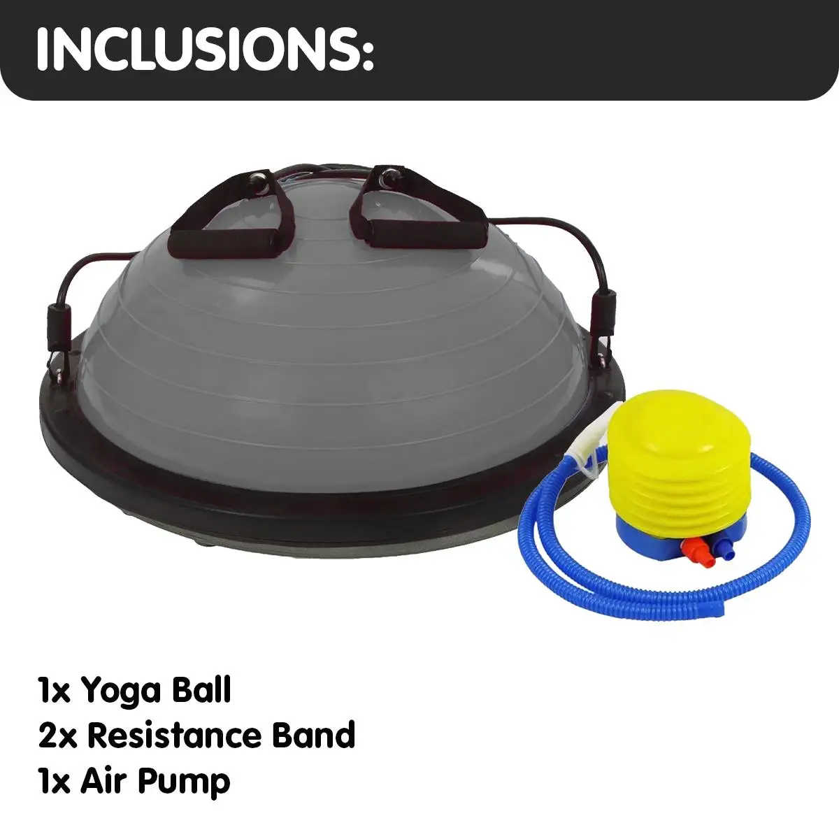 Multi-Purpose Fitness Yoga Ball Home Gym Equipment Balance & Stability Trainer Grey Color