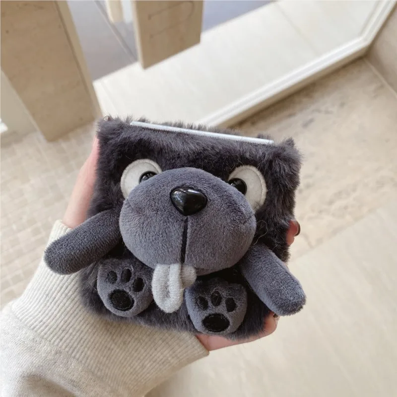 Japanese Korean Little Black Bear Plush Phone Case