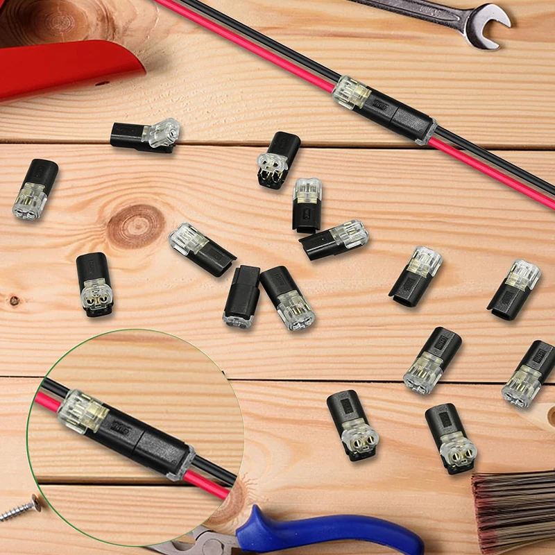 10-Pack 2-Pin Automotive Electrical Connectors - Waterproof Plug Kit with Terminal Strips for Car Wire & Cable Connections