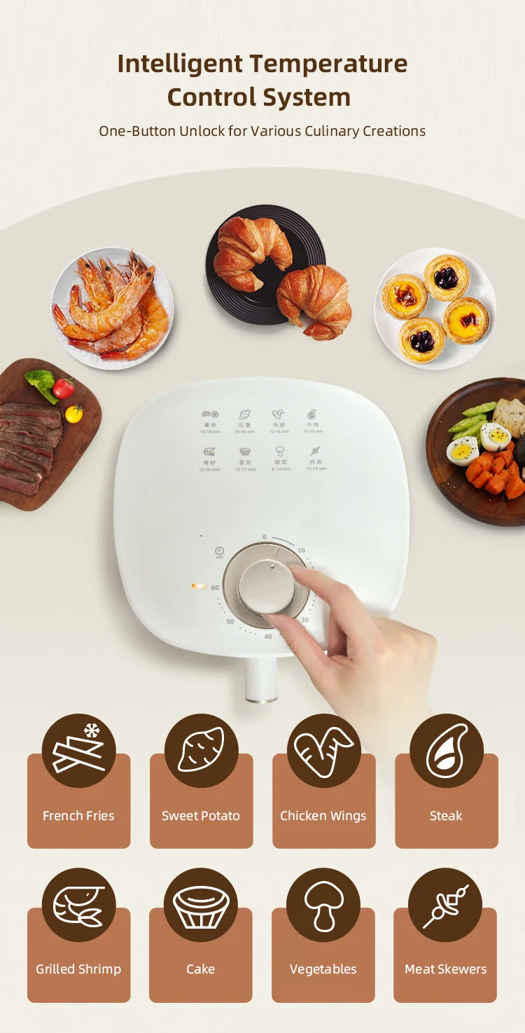 Description Picture 4 of itemPhilips 3.5L Air Fryer Whirlwind Temperature-Controlled High-Quality Inner Pot Silicone Anti-Slip Mat visual cooking guidance