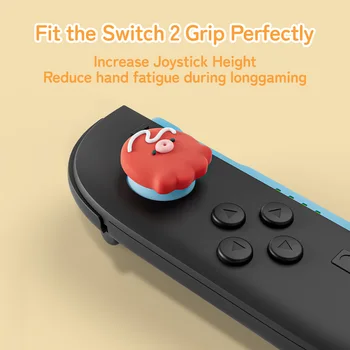 GeekShare Thumb Grip Caps Compatible with Switch 2, Anti-slip Silicone Cover Keycaps,4pcs -Takoyaki 2