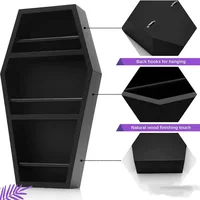 Gothic Storage Rack Coffin Shaped Display Rack Perfume Toiletries Storage Rack Makeup Brush Storage Box Multi-function Storage 1