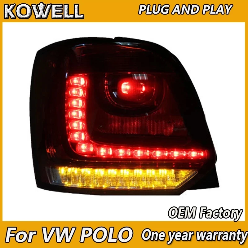 

KOWELL Car Styling for VW POLO Taillight 2006-2016 Polo Tail Lamp Model for VW Golf MK6 Rear Lights Car Styling Cover DRL