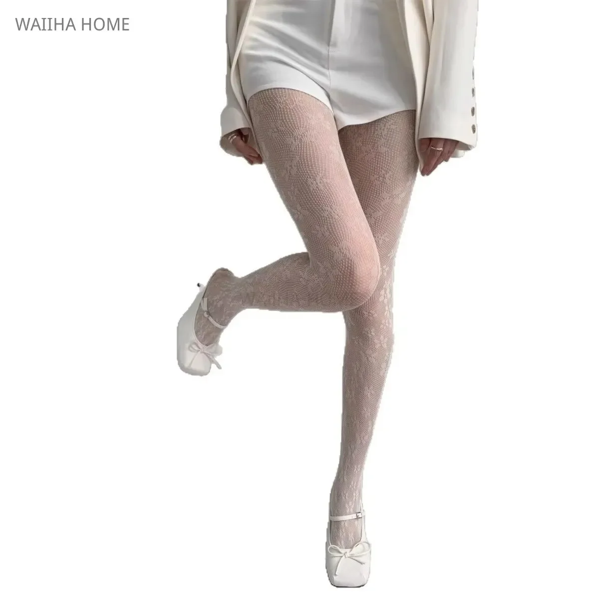 Gothic Fishnet Stockings Black Tights Women Sexy Nylon Sheer Pantyhose Lolita Hollow Out Floral Lace Pantyhose Cosplay