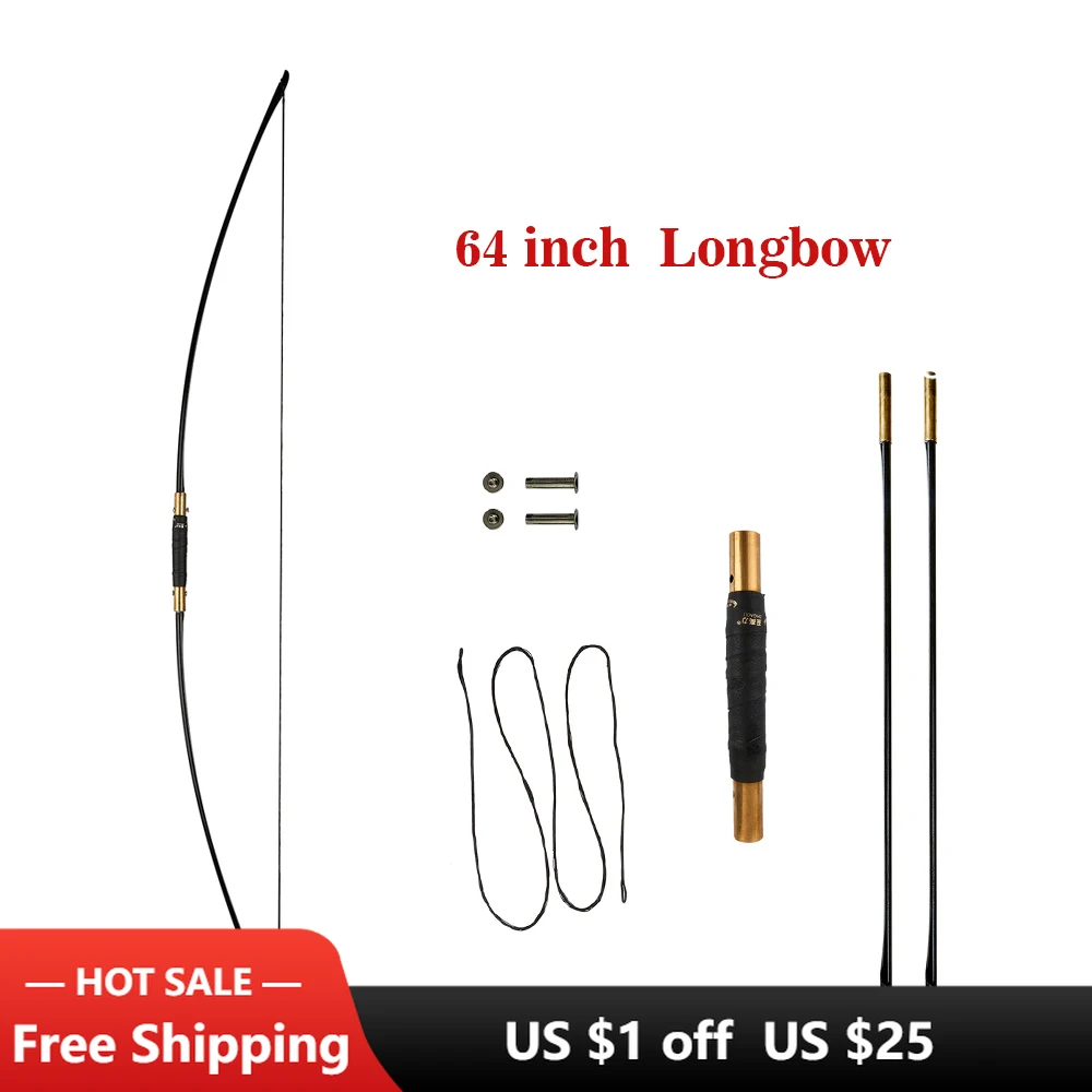 30-70lb Archery Takedown Design English Longbow Traditional Bow Hunting Target 
