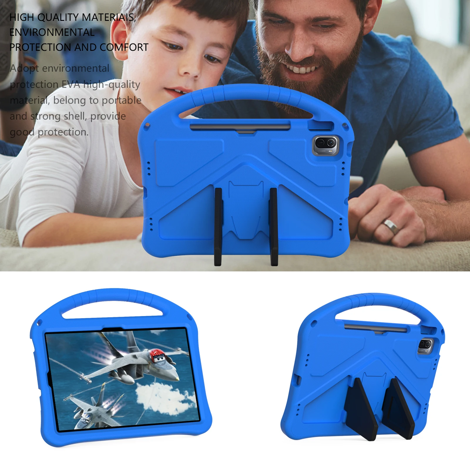 Kids Safe EVA Case For Xiaomi Pad 6 5 Pro pad6 Redmi Pad 10.61 2022 ShockProof Full Body Tablet Cover Mi Pad 4 Plus Stand Case_voghion.com