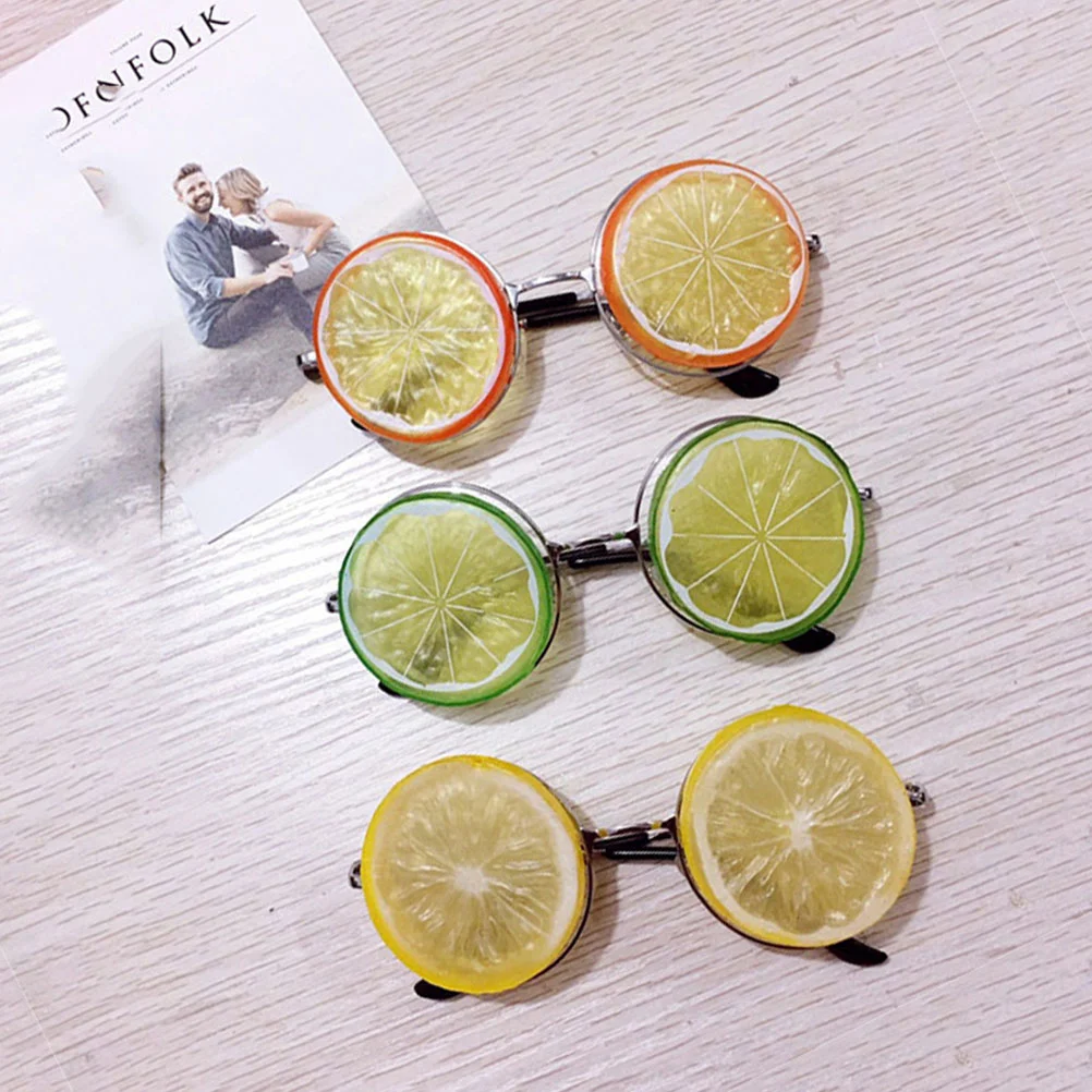 2pcs Beach Party Glasses Funny Cosplay Glasses Lemon Shaped Party Wedding Photo Prop (Yellow)