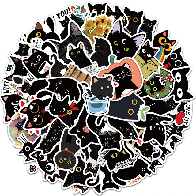 CUTE CAT Stickers Pack Vinyl Laptop Helmet Phone Luggage Decal 50Pcs Anime