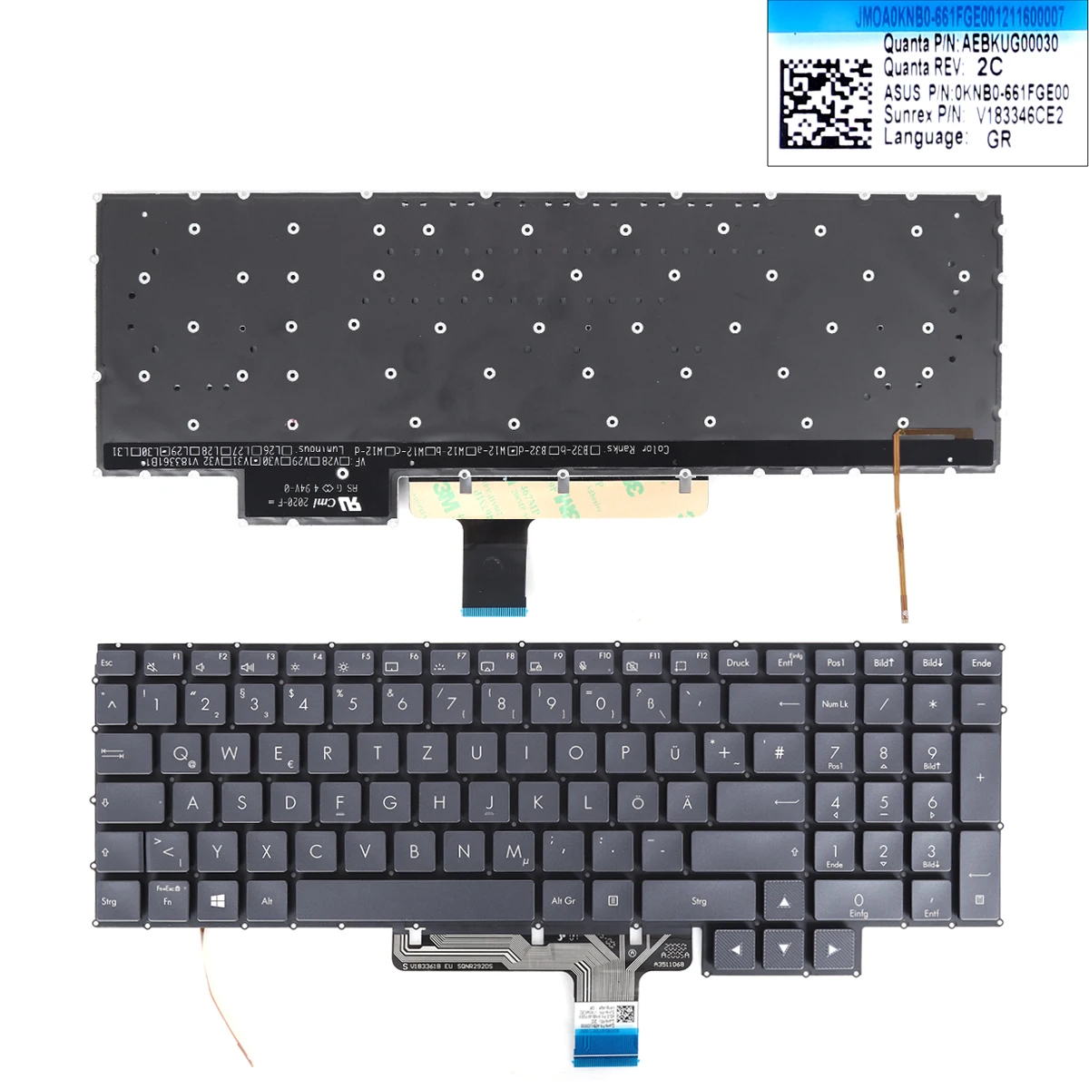 Tastiera Per Laptop Gr Per Asus Proart Studiobook Pro X W730 Star-Grey Con Retroilluminazione