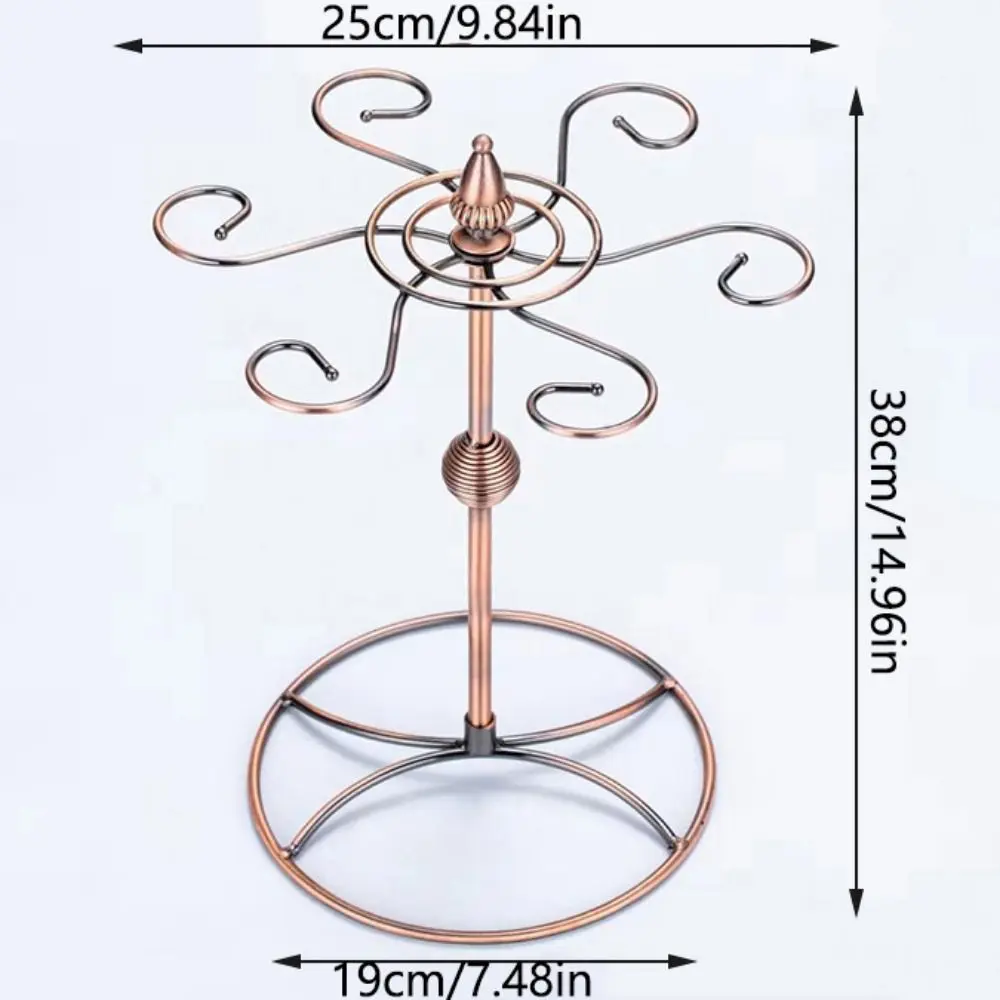 6 Hooks Goblet Holder Free Standing Quick Drainage Wine Glass Cup Rack Upside Down Rust-proof Drinking Glasses Display Stand