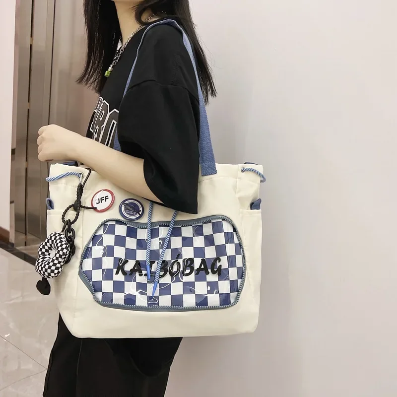 

Водонепроницаемая вместительная сумка-мешок через плечо для девушек, корзина из ткани «Оксфорд», женские сумки через плечо, повседневный тоут, кошельки