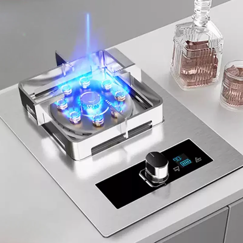 Home Tabletop LPG Stove, Natural Gas Energy Saving Slammer Single Burner, Built-in Nine-Cavity Flame Stove, Gas Cooker
