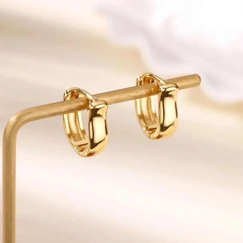 Geometric Earrings Stainless Steel Gold