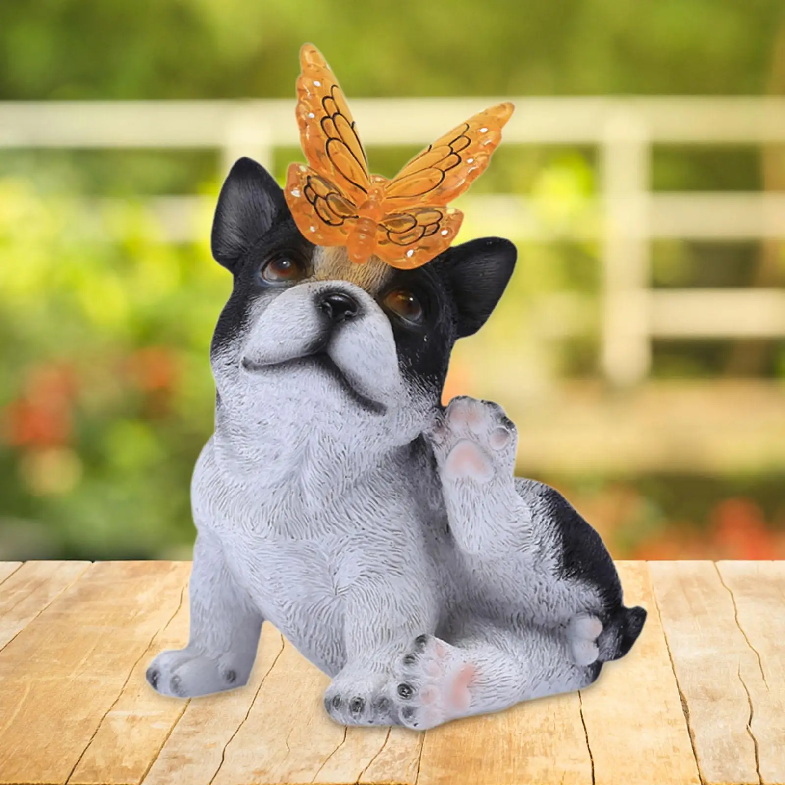 

Garden Dog Statue Solar Powered Light Front Porches Balcony Resin Outdoor Decorative Walkways Lawn Animal Sculpture Ornament