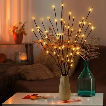 Christmas LED Birch Branch Lights Battery Powered 20LED Fairy Twig Light for Home Bedroom Table Centerpiece Wedding Decoration