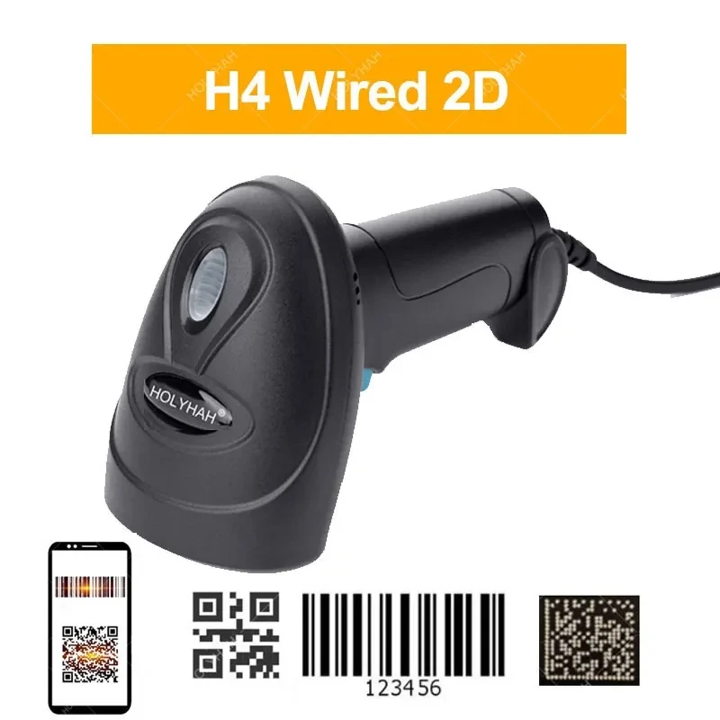 HOLYHAH A60 Laser Barcode Scanner A60D wireless 2D And A66D Bluetooth 1D/2D QR Bar Code Reader PDF417 for IOS Android IPAD