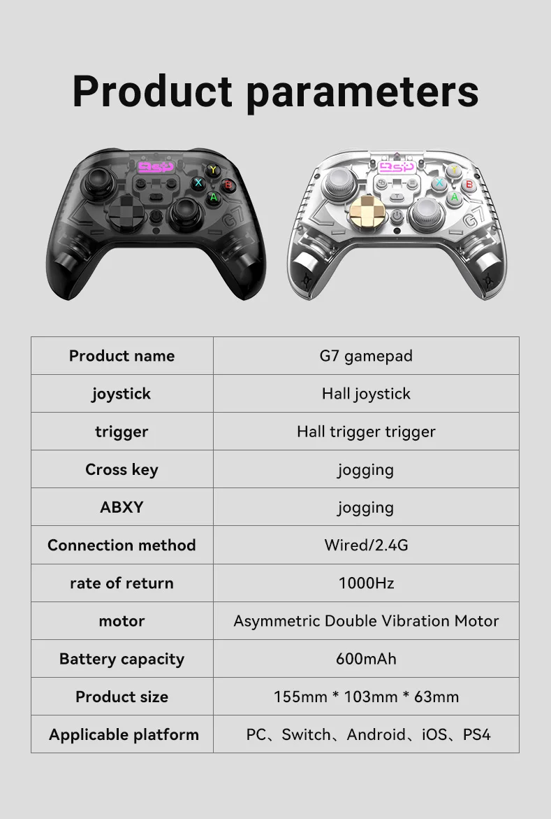 Enhanced Wireless Mobile Game Controller with Hall Joystick and Trigger Technology