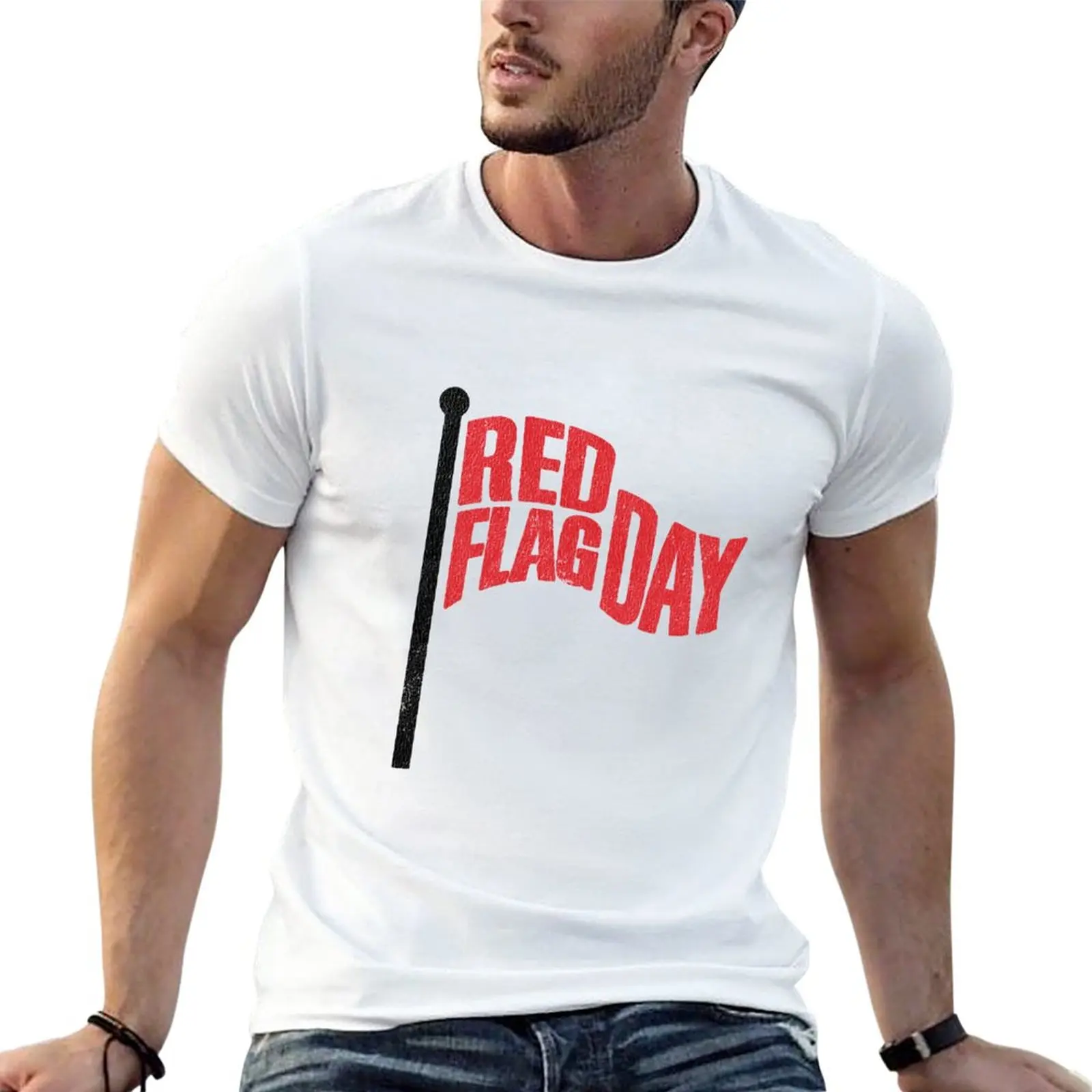 

Red Flag Day T-Shirt funnys blacks men clothings