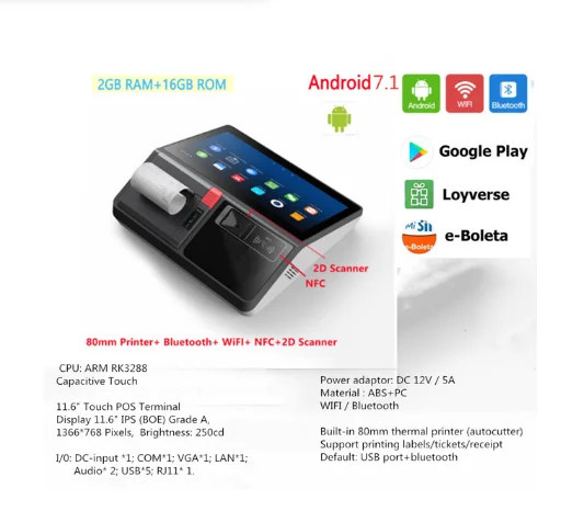 11.6インチのタッチスクリーンを備えたWindows/Android接続システム