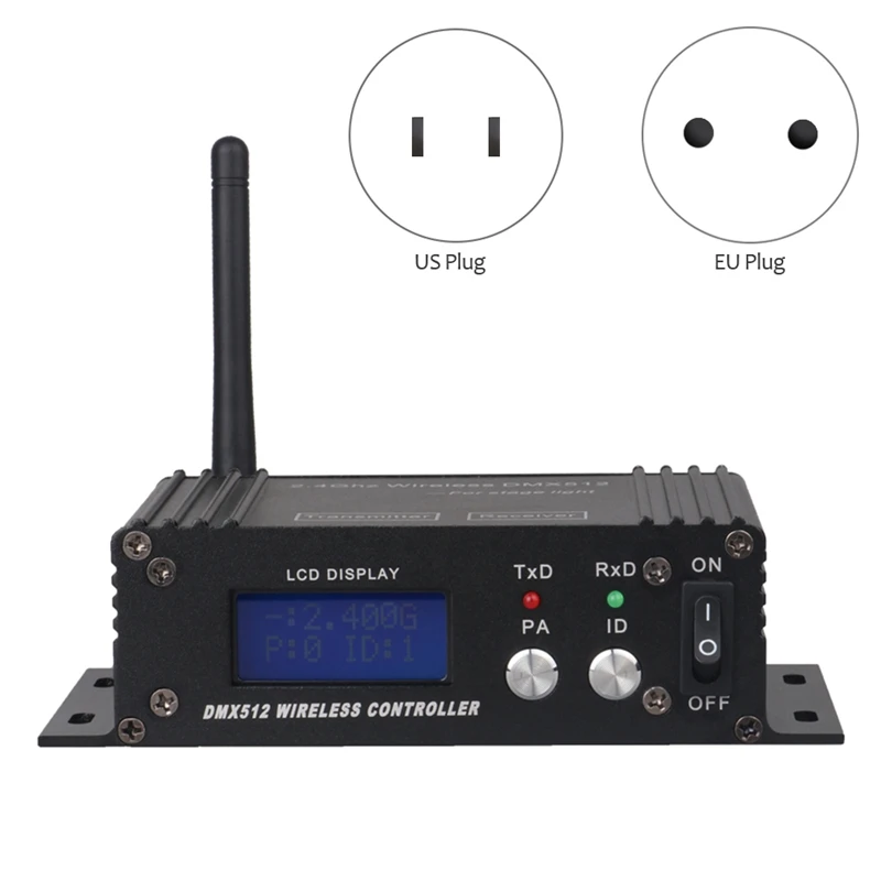 

DMX 512 Wireless Controller Receiver Transmitter LCD Display Power Adjustable For Disco DJ Party Stage Bar Light