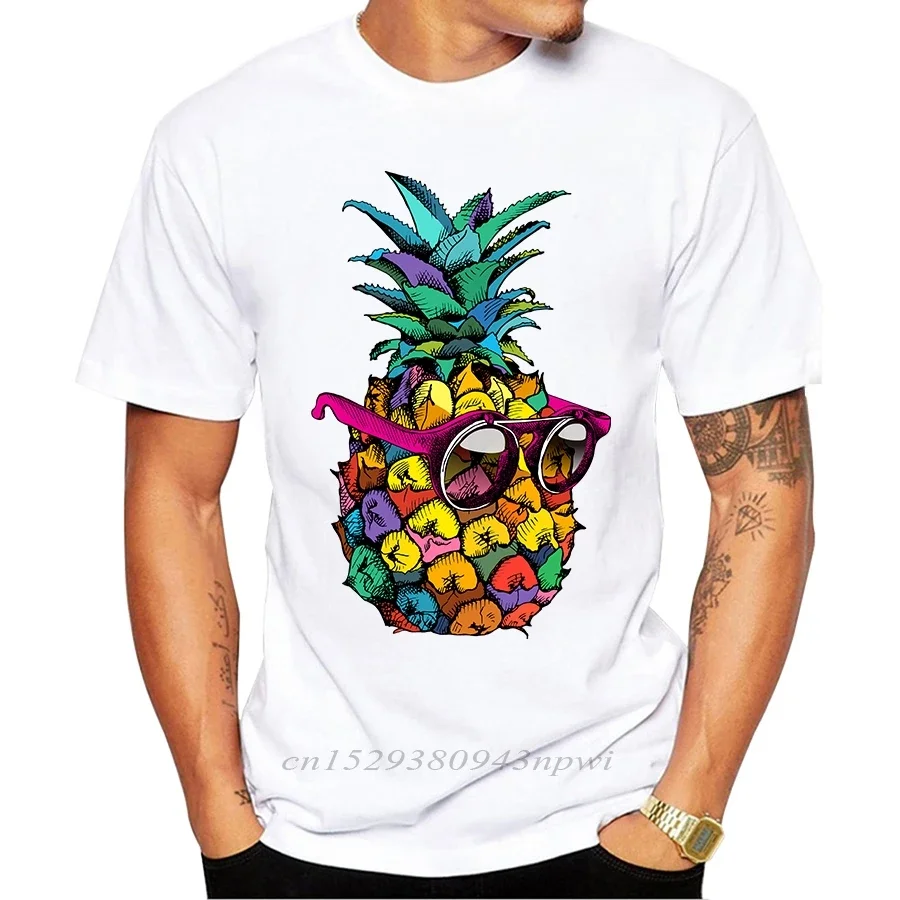 

A1745 Summer Fashion Pineapple Printed T Shirt Short Sleeve O-neck Basic Tee shirt Hipster Cool Design Customed Tops