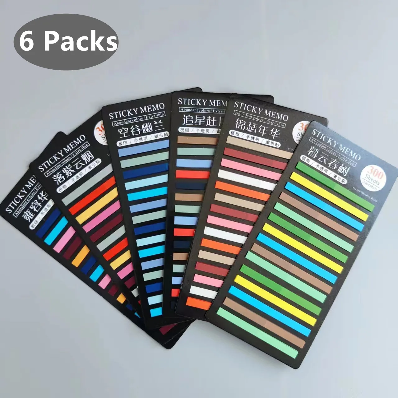 6 Packs 1800Sheet Transparent Sticky Notes Self-Adhesive BookMarkers Annotation for Reading Book Clear Tabs Stationery sticky notes index sticker notes memo paper self adhesive memo pad memo pad