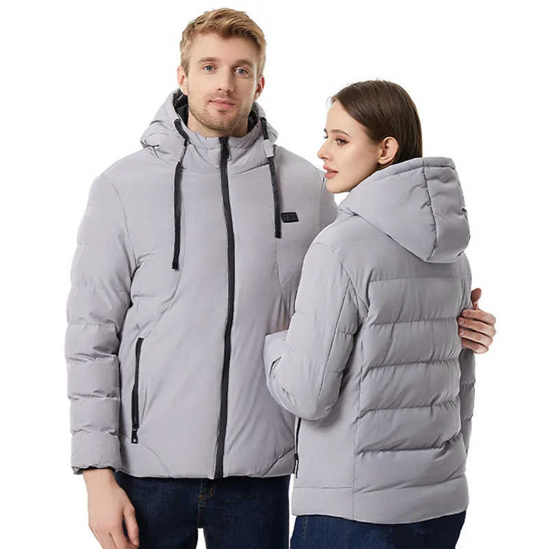 UHYTGF 6XL Big Size Jacket Men's Couple Hooded Smart Heating Winter Coat Male Casual Father Parka Overcoat Jaqueta Masculina 107