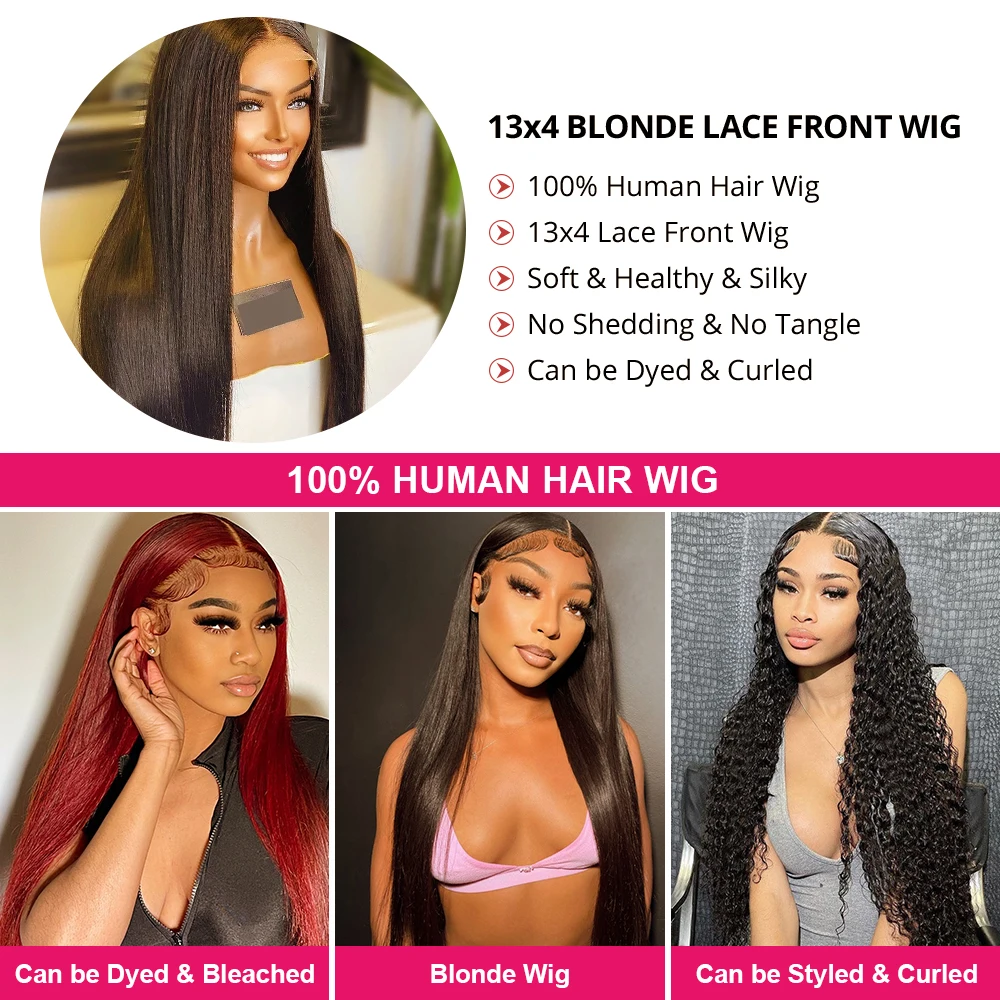 Glueless Wig Human Hair Lace Frontal Wig 250 Density Hd Lace 13X6 Lace Front Wig Bone Straight Lace Front Wigs Wear and Go