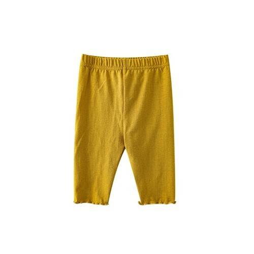 Summer New Children Slim Solid Color Pants Girls Breathable Cotton Elastic Leggings