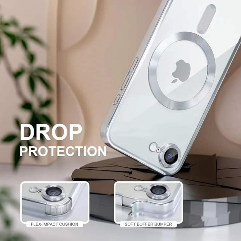 Magnetic Titanium Case with Screen Protector and Camera Cover - Metallic Glossy Luxury Finish