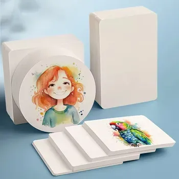 25 fogli di carta per acquerello quadrata e rotonda, 300 g, cotone, professionale, di alta qualità, per disegno, cartoline, forniture artistiche