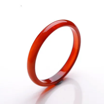 New Top Quality Qin Warm Ice Natural Red Agate Chalcedony Jade Stour Thin Bangle Goddess Bracelet Fashion Jewelry Accessories