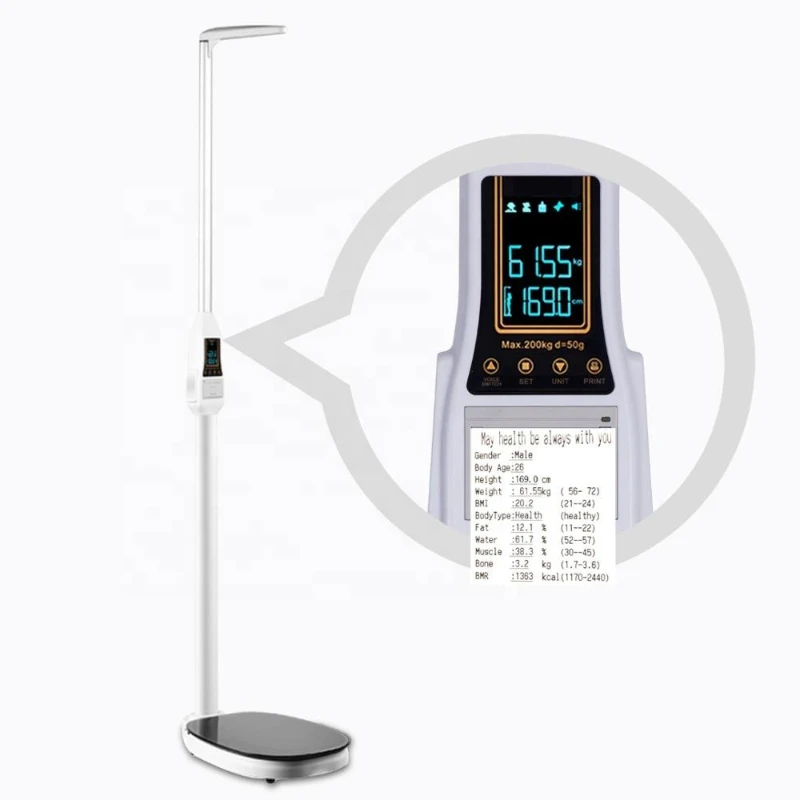 

BMI ultrasonic digital medical body analysis machine body fat height weight scales