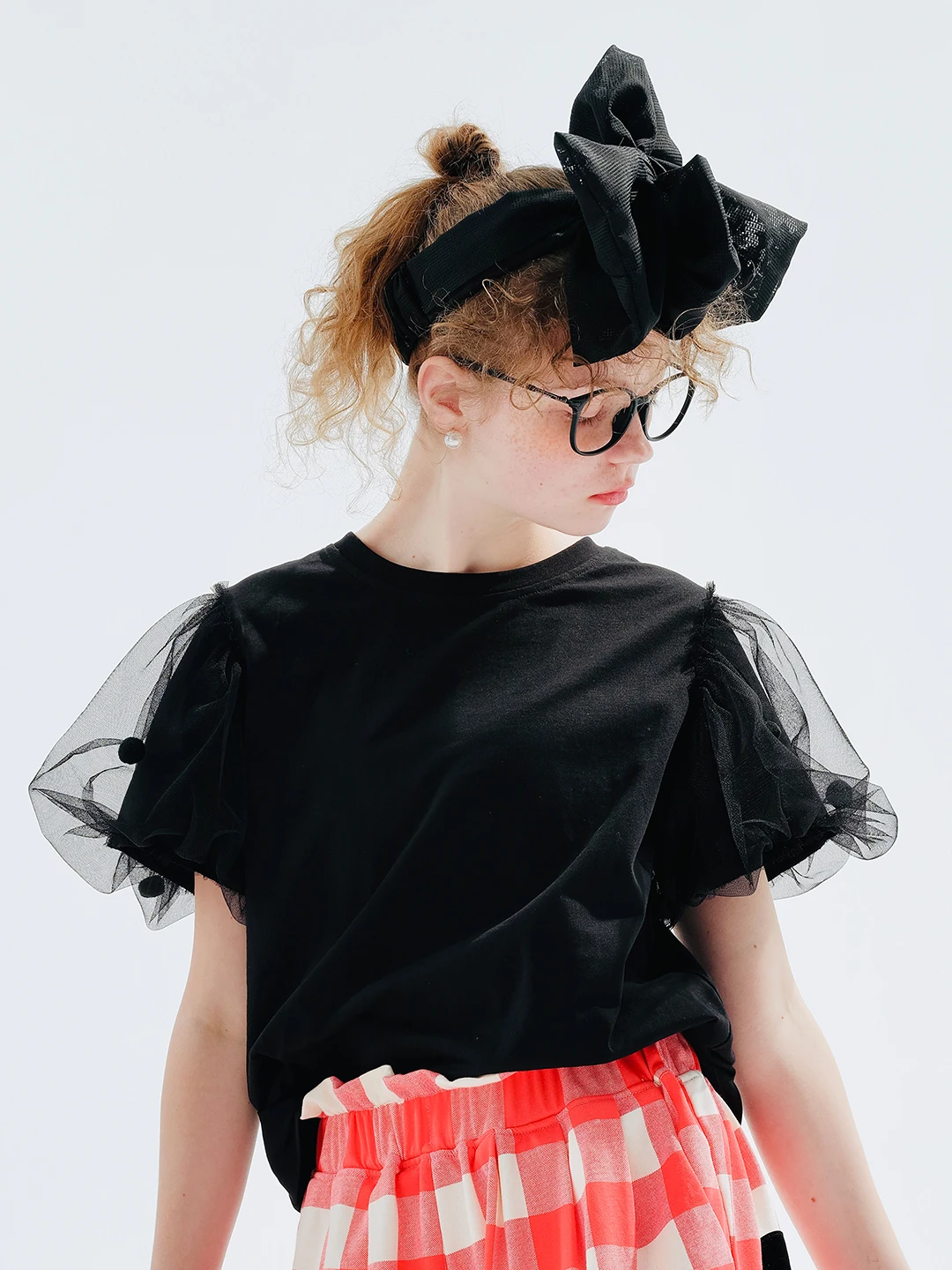 imakokoni-original-design-short-sleeve-t-shirt-women-2023-new-black-mesh-cottonlack-mesh-cotton-t-shirt-original-slim-top-234030