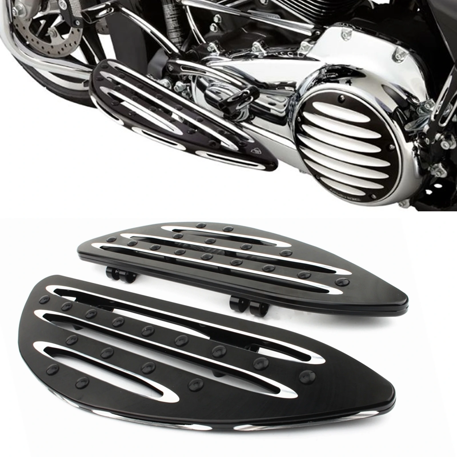 

Motorbike Front Stretched Floorboard Footrest For Harley Glide Street Glide Supreme Glide Road King