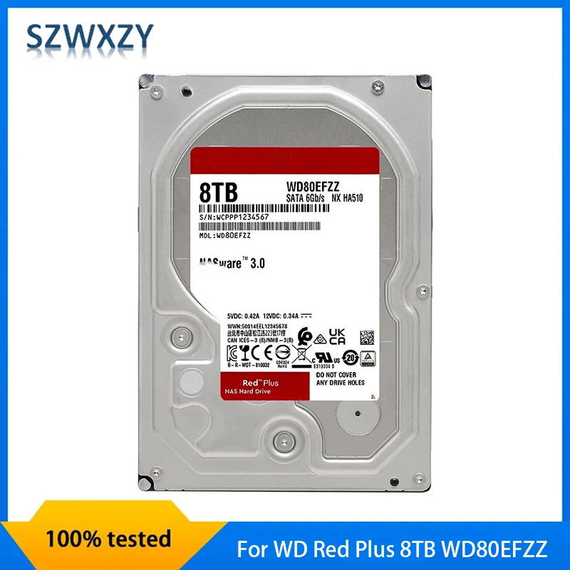 For WD Red Plus 8TB Internal Hard Drive HDD For NAS Server 5640 RPM
