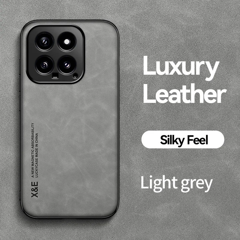 Leather Phone Case with Built-in Metal Plate and Car Magnetic Holder