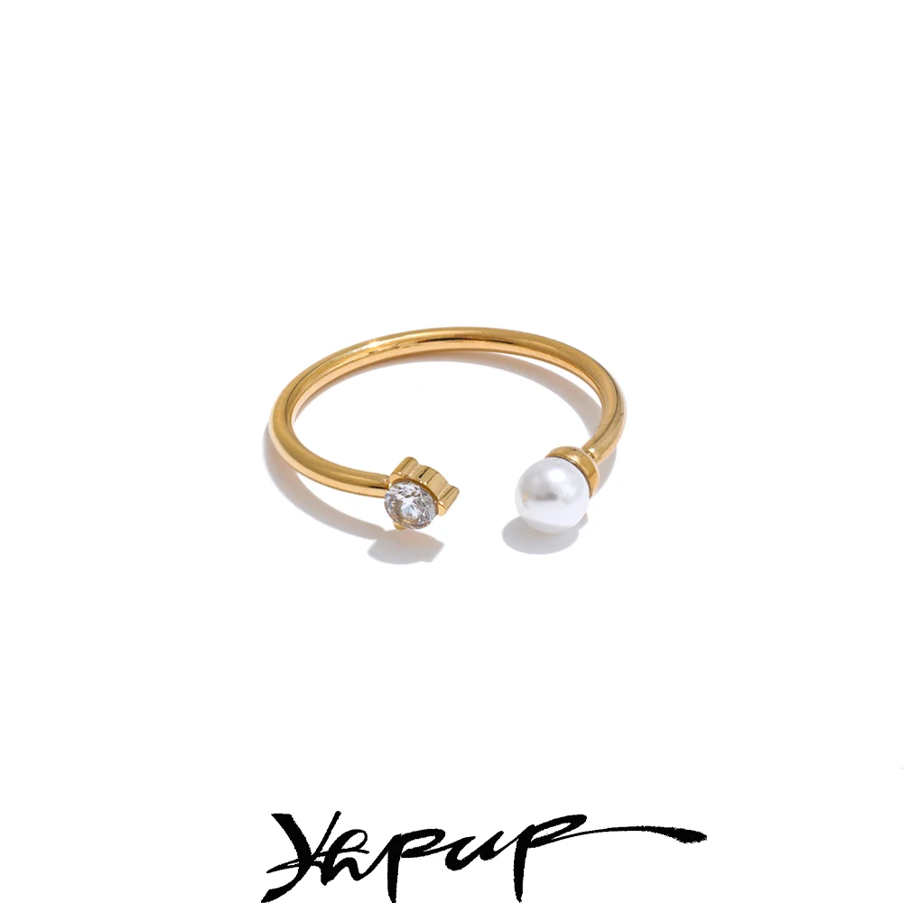Yhpup Thinner Stainless Steel Open Ring for Women