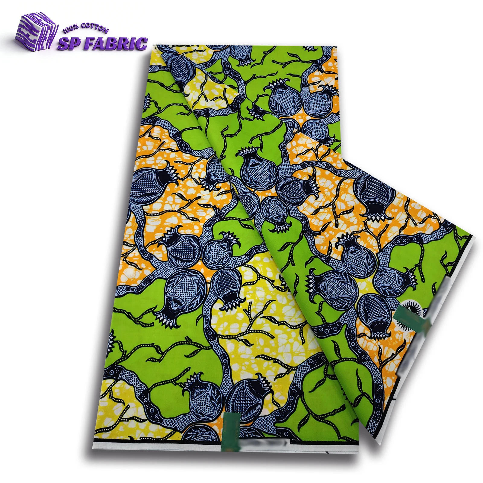 2026 New style super African wax print fabric 100% cotton 6 yards tissus couture for wedding decoration 1
