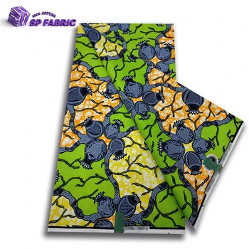 2026 New style super African wax print fabric 100% cotton 6 yards tissus couture for wedding decoration 1