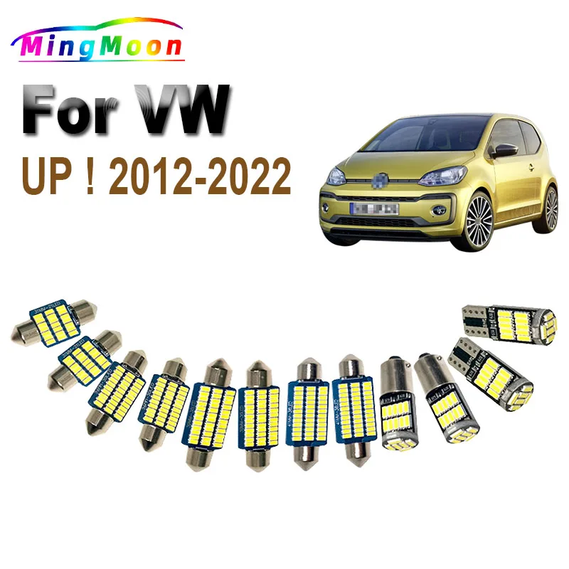 

7 шт., автомобильные аксессуары Canbus, внутренняя лампа для VW Volkswagen UP! 2012-2020 2021 светодиодный внутренняя карта, купол, лампы в комплекте
